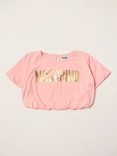 T-shirt cropped Moschino Kid con logo (57100596)