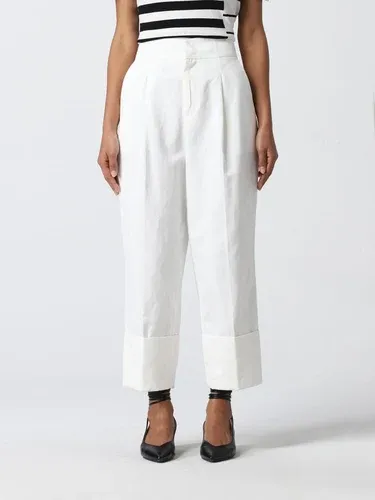 Pantalone cropped Twinset in cotone e lino (57255735)