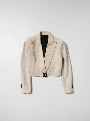 Blazer cropped Balmain in misto seta (57256362)
