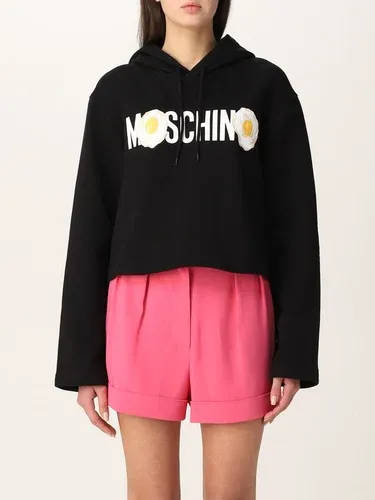 Felpa cropped Moschino Couture con stampa uova (57300451)