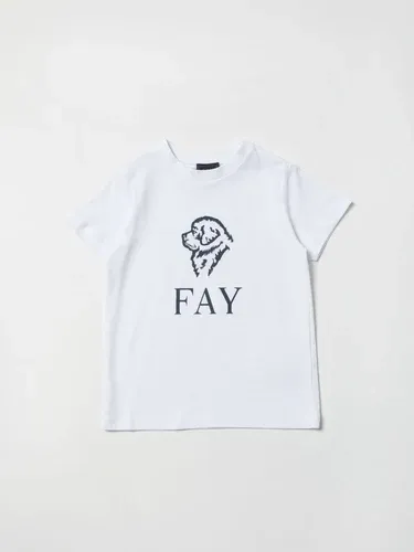 T-shirt Fay in cotone con stampa logo (57301521)