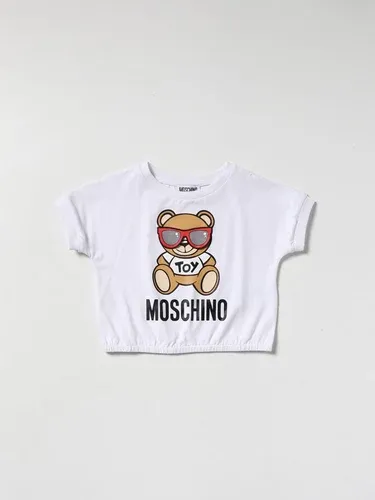 T-shirt cropped Moschino Kid con stampa teddy (57399437)