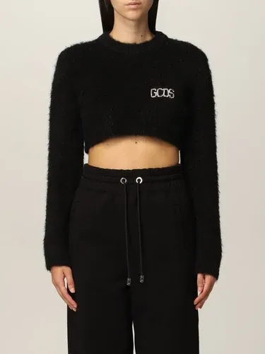 Maglia cropped Gcds con logo di strass (57462812)