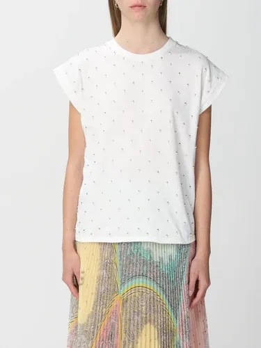 T-shirt Twinset in cotone con applicazioni gioiello (57255738)