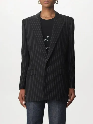 Blazer gessato Saint Laurent con taschino sul petto (57059877)