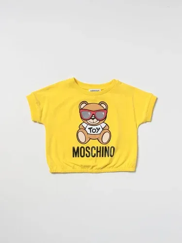 T-shirt cropped Moschino Kid con stampa teddy (57659383)