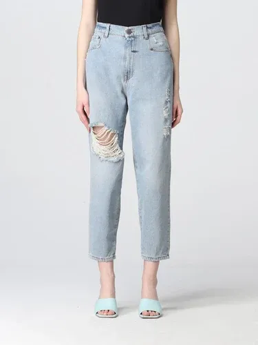 Jeans cropped Twinset in denim con rotture (57661572)