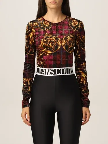 Body Versace Jeans Couture con stampa check e baroque (57299402)