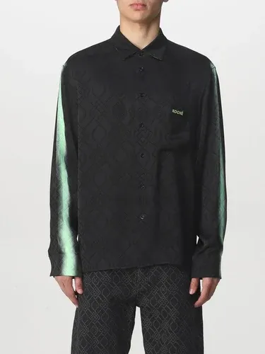 Camicia Koché in satin con logo ricamato (57778846)