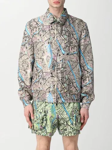 Giacca reversibile Fendi in seta con stampa Map (57832237)