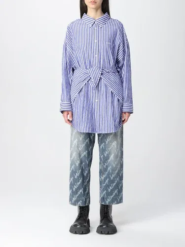 Camicia Balenciaga in popeline di cotone a righe (57832697)