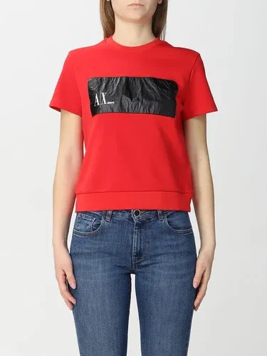 T-shirt cropped Armani Exchange in misto cotone (57898229)