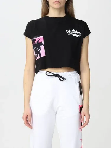 T-shirt cropped Disclaimer in cotone con logo (57926636)