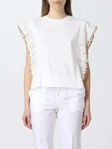 Top Twinset in cotone con pompon multicolor (58076227)