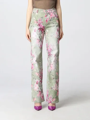 Jeans Blumarine in denim con stampa floreale (58095299)