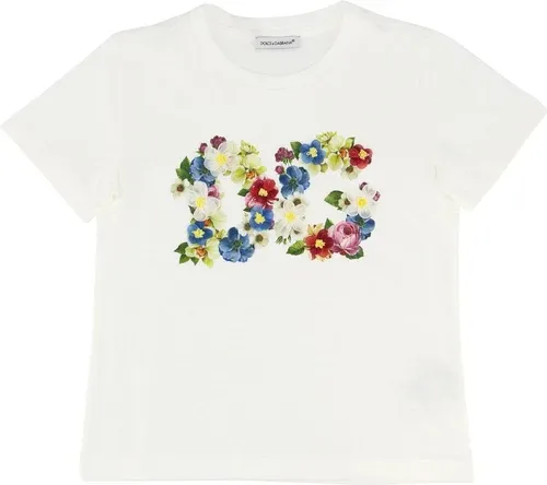 T-shirt Dolce & Gabbana con logo DG floreale (45520512)