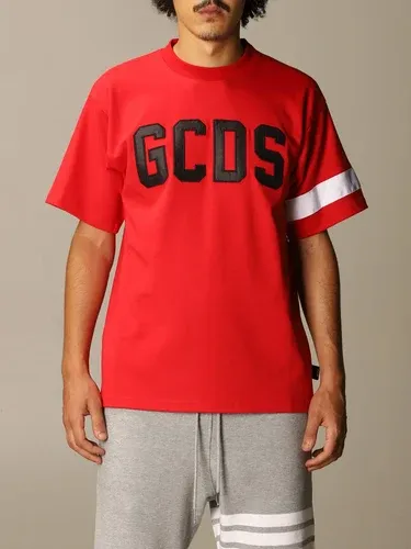 T-shirt GCDS in cotone con logo e banda (46629817)