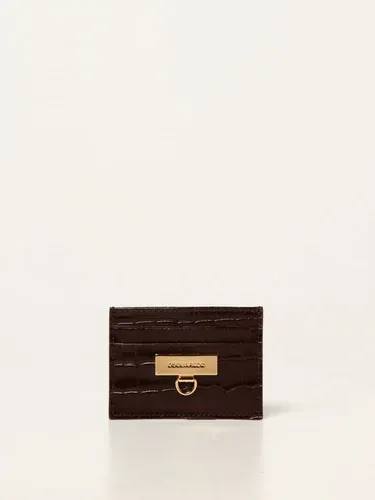 Porta carte di credito Dsquared2 in pelle con stampa cocco (51479012)