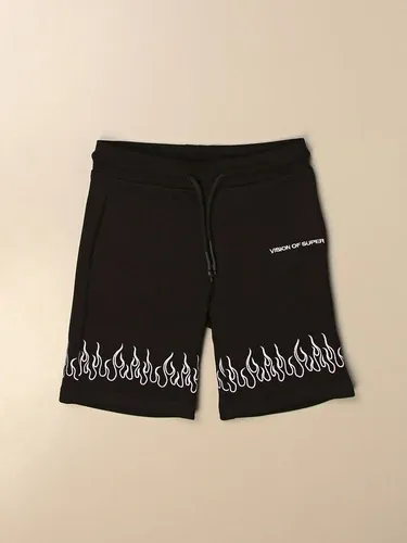 Pantaloncino jogging Vision of Super in cotone con fiamme (48218072)