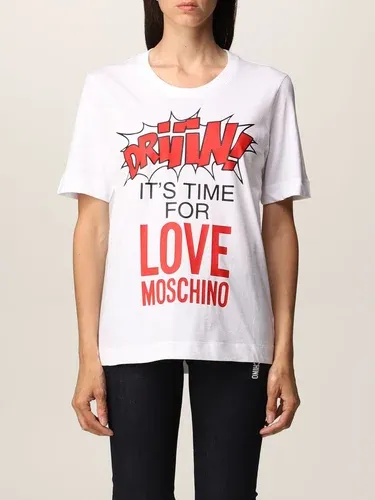 T-shirt Love Moschino con stampa logo (103515794)