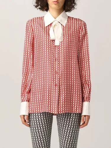 Camicia Valentino in seta con stampa optical (50440668)