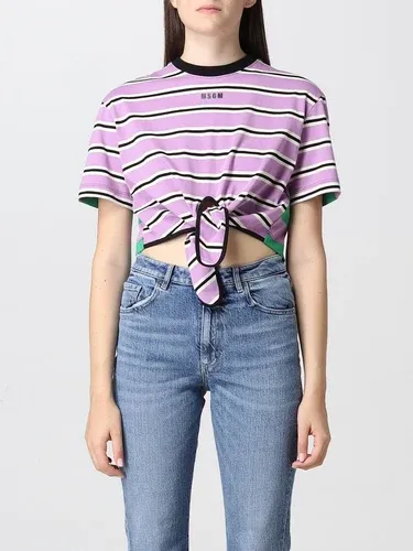 T-shirt cropped MSGM in cotone (56615885)