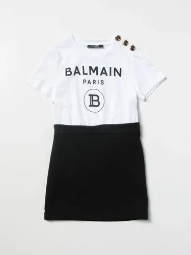 Abito Balmain in cotone con logo (101272826)