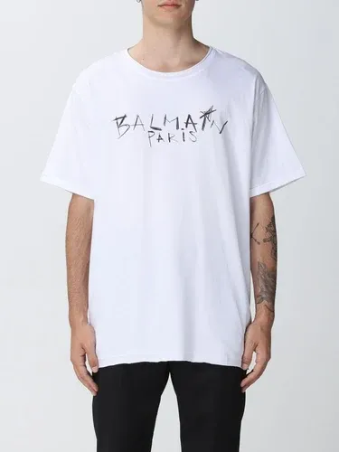 T-shirt Balmain in cotone con stampa logo (101274707)