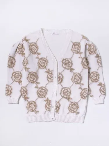 Cardigan a v Monnalisa con rose all-over (101275092) Cardigan a v Monnalisa con rose all-over (101275092)