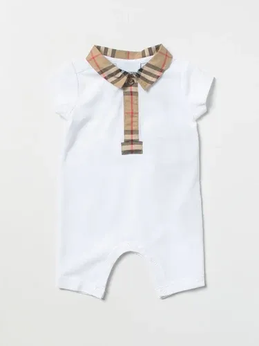 Pagliaccetto Burberry in cotone piqué con dettagli tartan (101277450)