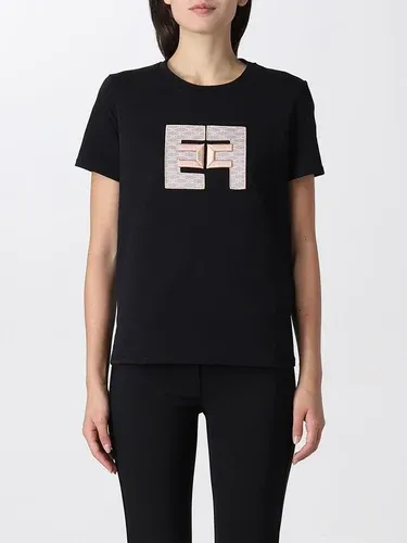 T-shirt Elisabetta Franchi con logo in rete (102042735)