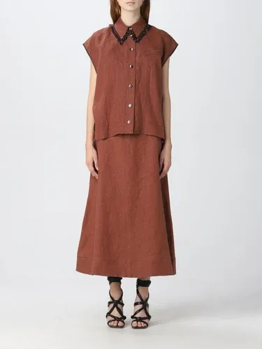 Camicia GANNI Donna colore Bordeaux (102060243) Camicia GANNI Donna colore Bordeaux (102060243)