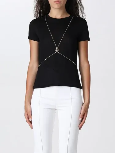 T-shirt Elisabetta Franchi in cotone con catena charm (102111462)