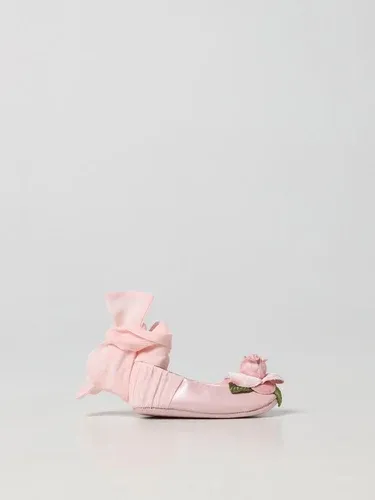 Scarpe da culla Monnalisa in pelle sintetica con rosa (102157936)