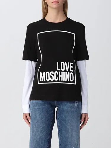 T-shirt Love Moschino con stampa logo (102262346)