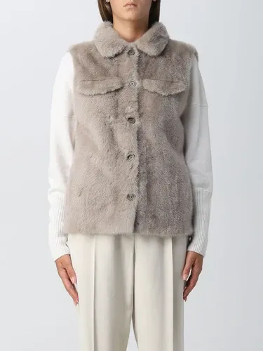 Pelliccia a gilet Simonetta Ravizza con bottoni (102262827)