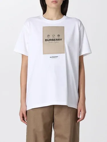 T-shirt in cotone Burberry con etichetta applicata (104357757)