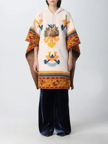 Poncho con cappuccio in maglia di misto lana vergine Etro (102620371)