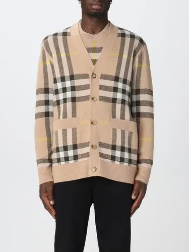 Cardigan in lana e cashmere Burberry con motivo tartan (103516237)