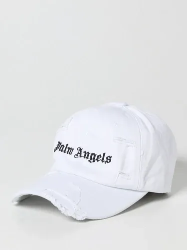 Cappello Palm Angels in cotone ripped e logo (103516463)