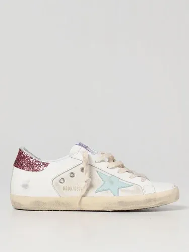 Sneakers Super-Star Golden Goose in pelle e canvas effetto used (103632440)