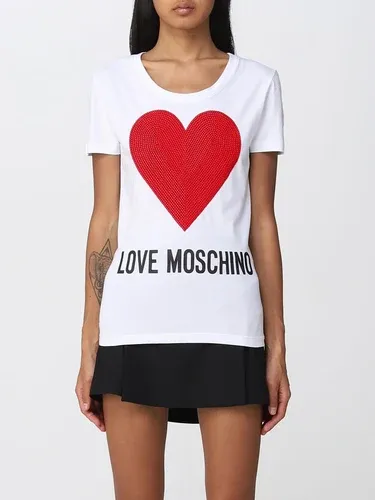 T-shirt Love Moschino con stampa cuore (103632563)