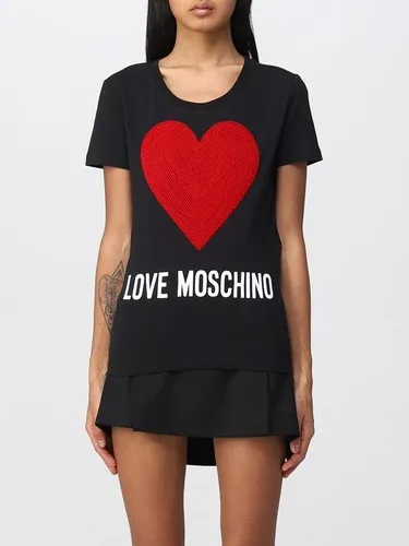 T-shirt Love Moschino con stampa cuore (103632564)