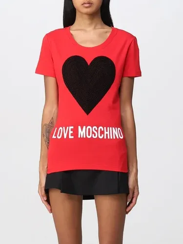 T-shirt Love Moschino con stampa cuore (103632562)