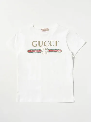 T-shirt Gucci in cotone con logo vintage (106508934)