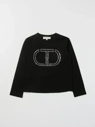 T-shirt Twinset con big logo di strass (103632651)