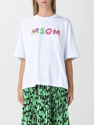 T-shirt over Msgm con logo multicolor (103633318)