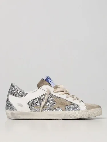 Sneakers Super-Star Double Quarter Golden Goose in pelle e glitter (104358750)