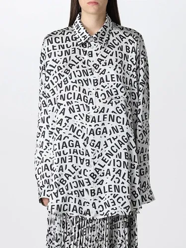 Camicia Logo Strips Balenciaga con logo all-over (104595532)