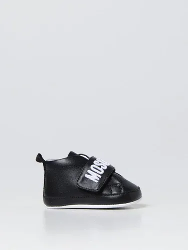 Scarpe Moschino Baby in pelle laminata con logo (104749027)